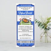 VOETBAL TICKET Bar Mitswa Uitnodiging (Staand voorkant)