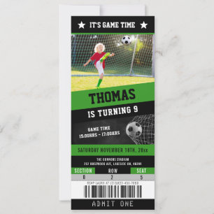 Voetbal Ticket Sport Verjaardag Uitnodiging