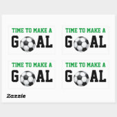Voetbal tijd om een doel te stellen rechthoekige sticker (Vel)