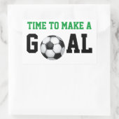 Voetbal tijd om een doel te stellen rechthoekige sticker (Tas)