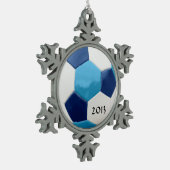 Voetbal Tin Sneeuwvlok Ornament (Links)