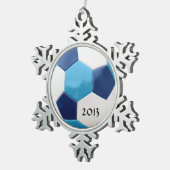 Voetbal Tin Sneeuwvlok Ornament (Rechts)