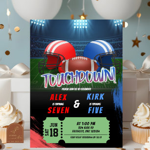 Voetbal Touchdown Game Tijd Gezamenlijke Verjaarda Kaart