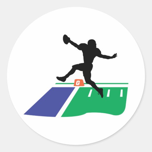 voetbal touchdown vectorafbeelding ronde sticker (Voorkant)