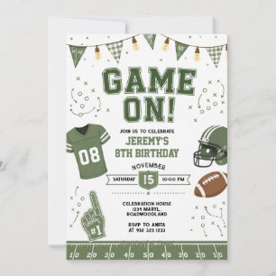 Voetbal Touchdowns Game Day Groen Sport Verjaardag Kaart