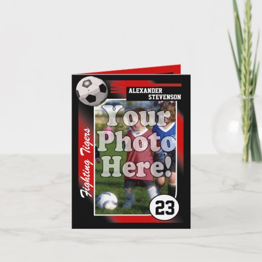 Voetbal Trading Kaart, aangepaste kleur en grootte Kaart (Voorkant)