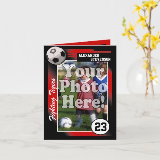 Voetbal Trading Kaart, aangepaste kleur en grootte Kaart (Gele Bloem)