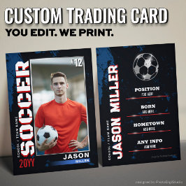 Voetbal Trading Kaart, Voetbal Speler Kaart Zwart Contactkaartje