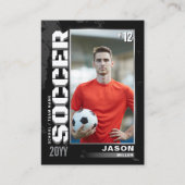 Voetbal Trading Kaart Voetballer Kaart Zwart Grijs Contactkaartje (Voorkant)
