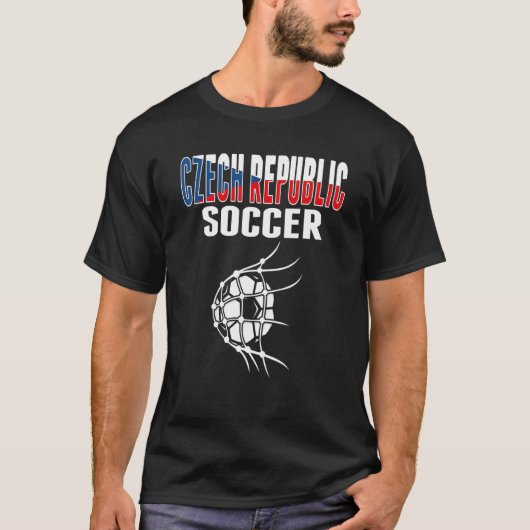 Voetbal Tsjechië op het net van het Tsjechische Fo T-shirt (Voorkant)