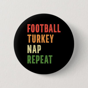 Voetbal Turkije dutje herhalen grappige Thanksgivi Ronde Button 5,7 Cm