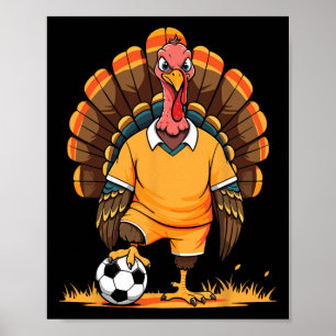 Voetbal Turkije Pelgrim Thanksgiving Pompoen Kinde Poster