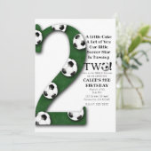 Voetbal Twee 2 2de Verjaardagsfeestje Kaart (Staand voorkant)