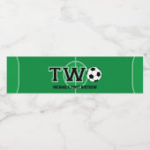 Voetbal Tweede Verjaardag Water Fles Label Waterfles Etiket (Enkel label)