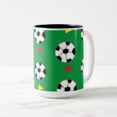 Voetbal Tweekleurige Koffiemok (Voorkant rechts)