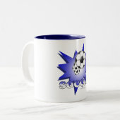 Voetbal! Tweekleurige Koffiemok (Voorkant links)