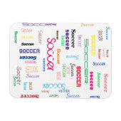 Voetbal typografie flexibele foto magneet (Horizontaal)