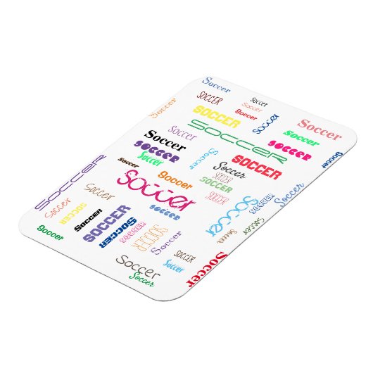 Voetbal typografie flexibele foto magneet (Linkerzijde)