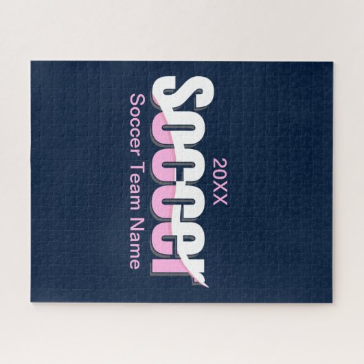 Voetbal Typografie Modern Art Abstract Swish Legpuzzel (Horizontaal)