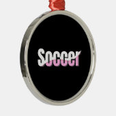Voetbal Typografie Modern Art Abstract Swish Metalen Ornament (Rechts)