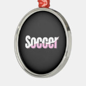 Voetbal Typografie Modern Art Abstract Swish Metalen Ornament (Links)