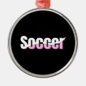 Voetbal Typografie Modern Art Abstract Swish Metalen Ornament (Voorkant)
