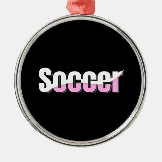 Voetbal Typografie Modern Art Abstract Swish Metalen Ornament (Voorkant)