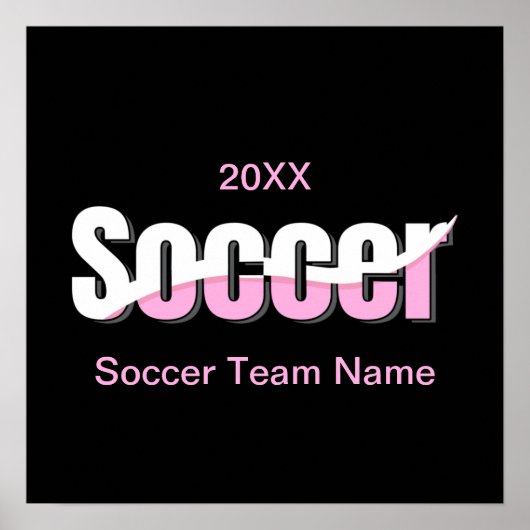 Voetbal Typografie Modern Art Abstract Swish Poster (Voorkant)
