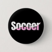 Voetbal Typografie Modern Art Abstract Swish Ronde Button 5,7 Cm (Voorkant)