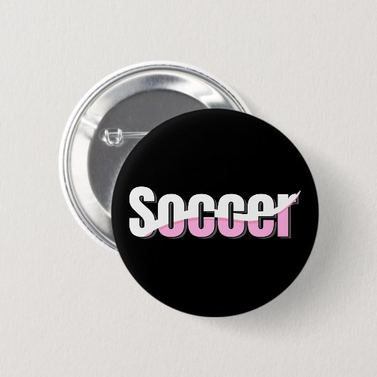 Voetbal Typografie Modern Art Abstract Swish Ronde Button 5,7 Cm (Voorkant /achterkant)