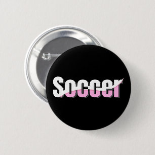 Voetbal Typografie Modern Art Abstract Swish Ronde Button 5,7 Cm
