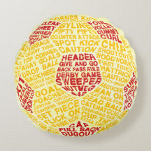 Voetbal Typografie Ronde Pillow