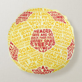 Voetbal Typografie Ronde Pillow Rond Kussen