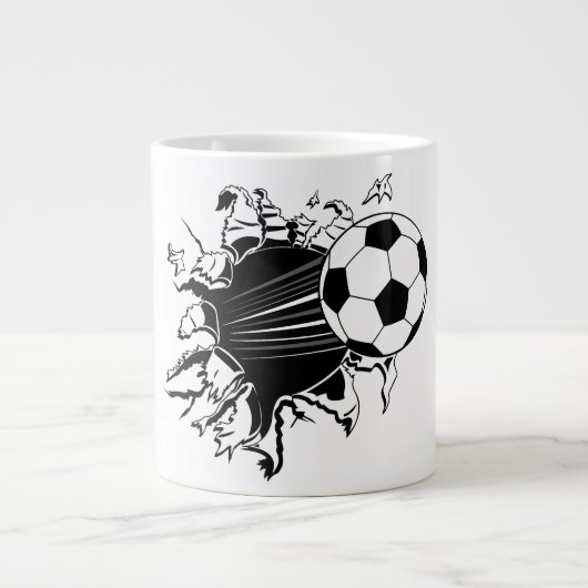 Voetbal uit grote koffiekop (Voorkant)
