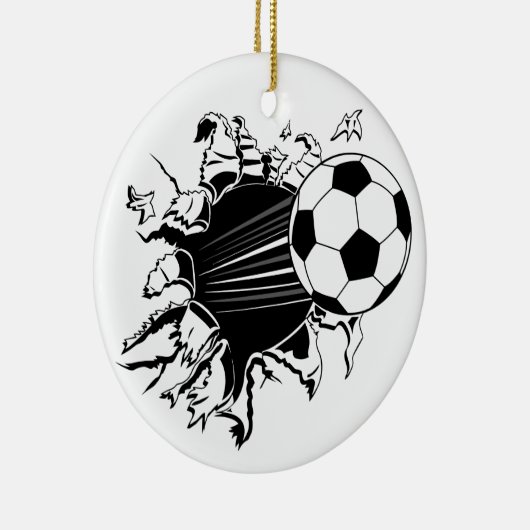 Voetbal uit keramisch ornament (Rechts)