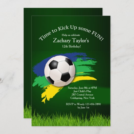 Voetbal Uitnodiging (Voorkant / Achterkant)