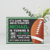 Voetbal uitnodiging, Voetbal verjaardagsuitnodigin Kaart (Staand voorkant)