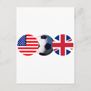 Voetbal UK & USA Flagas The MUSEUM Zazzle Briefkaart