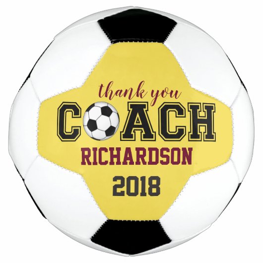 Voetbal uniek aangepast dank je cadeau voor coach (Voorkant)