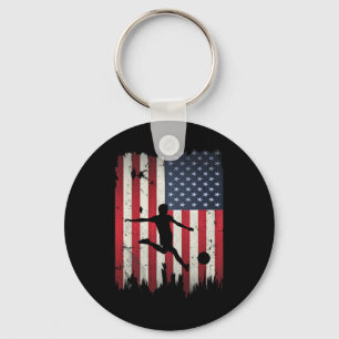 Voetbal Usa Amerikaanse Vlag 4e Juli Patriottisch Sleutelhanger
