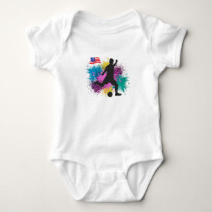 Voetbal USA Grungy Kleurspatten Romper