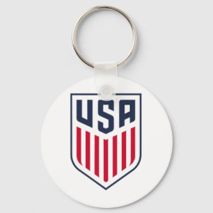 Voetbal Usa Voorkant Crest Wit Usmnt Officieel Gel Sleutelhanger