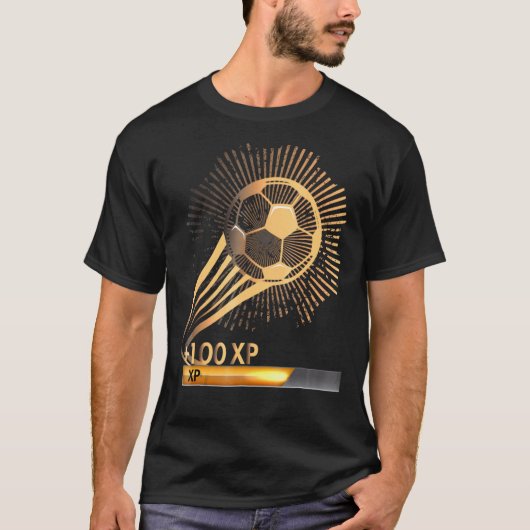 Voetbal Vaardigheid Plus 100 XP Sporter Gamer T-shirt (Voorkant)