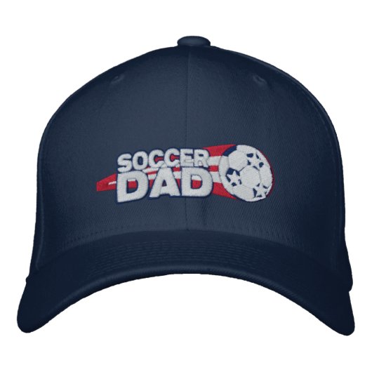 Voetbal Vader Geborduurd Pet Gift (Voorkant)