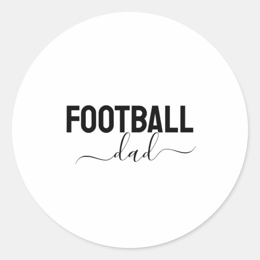 Voetbal vader modern script ronde sticker (Voorkant)