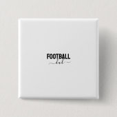 Voetbal vader modern script vierkante button 5,1 cm (Voorkant)