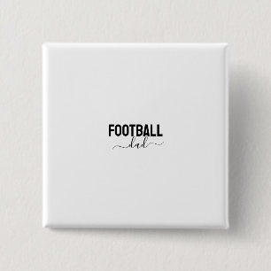 Voetbal vader modern script vierkante button 5,1 cm