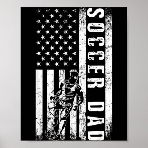 Voetbal vader Usa Vlag Voetbal Team Fan Papa Vader Poster