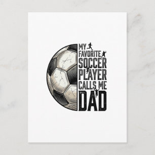 Voetbal Vader Vintage Gravure Citaat Vector Design Briefkaart