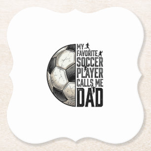 Voetbal Vader Vintage Gravure Citaat Vector Design Kartonnen Onderzetters